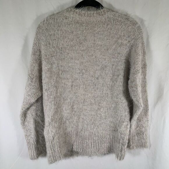 Leith Alpaca Blend Cardigan Women's Medium Grey Soft Button Front Long Sleeve - Picture 6 of 6